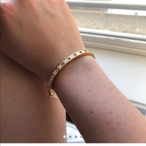 J.Crew thin blush pink and gold hinge bracelet